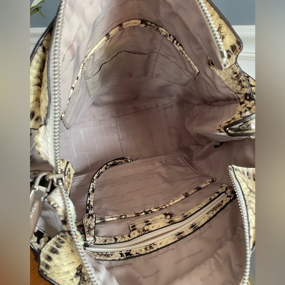 Michael Kors Snake Print Tote - Cream and Black - Picture 7 of 10